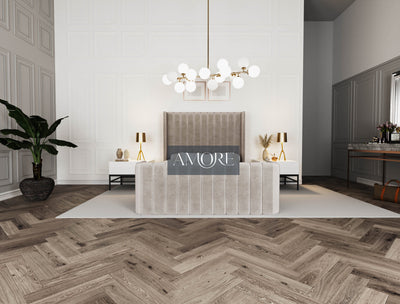Winged Bed, Grey Bed, Beige Bed, Storage Bed, Line Bed, Ottoman Bed, Wing Back Bed, Upholstered Bed, Fabric Bed