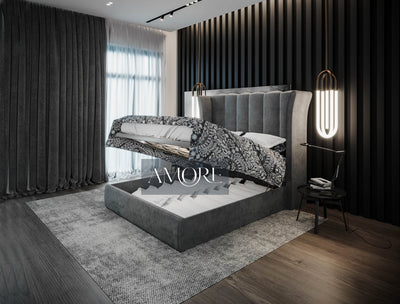 Cologne High Winged Upholstered Bed