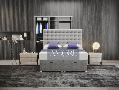 Turner Cube Divan Ottoman Storage Bed - Amore